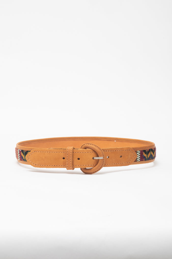 Maya Handmade Leather Belt in Verde Botella