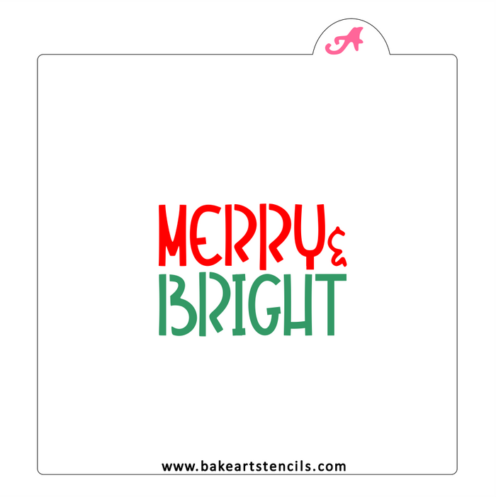 Merry & Bright Cookie Stencil bakeartstencil