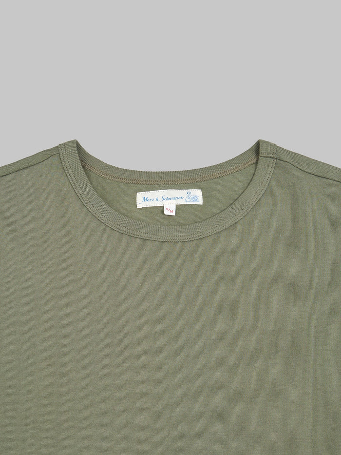 Merz b Schwanen 1950s Loopwheeled Classic TShirt army green collar