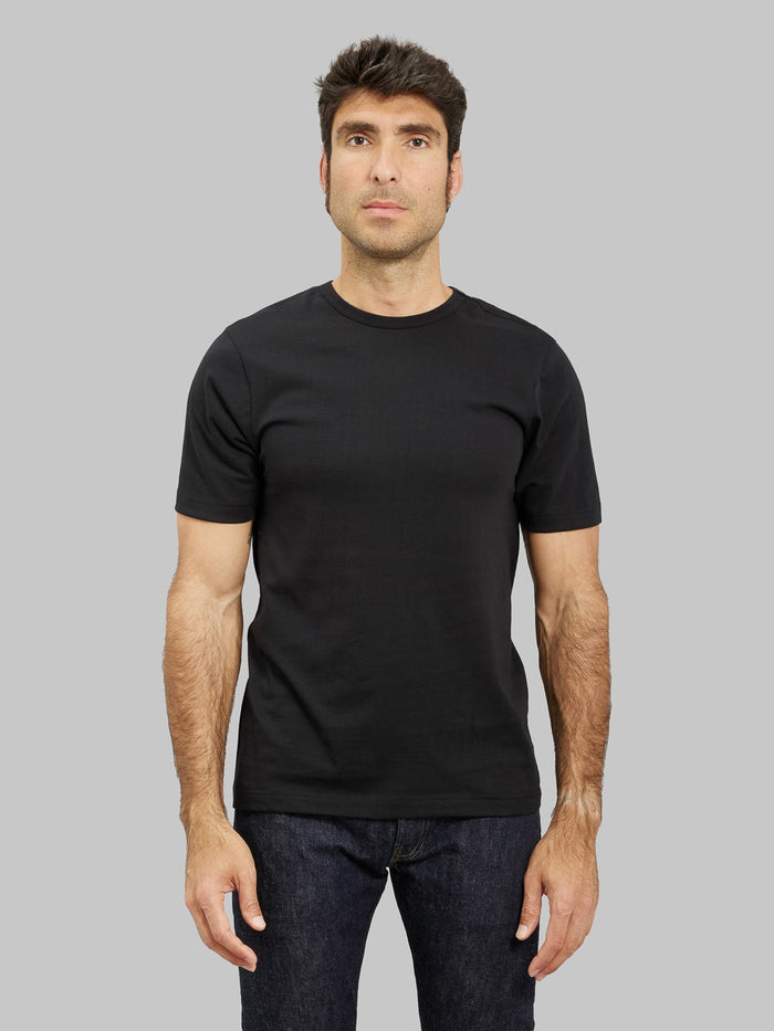 Merz b Schwanen 1950s Loopwheeled Classic TShirt Black model front fit