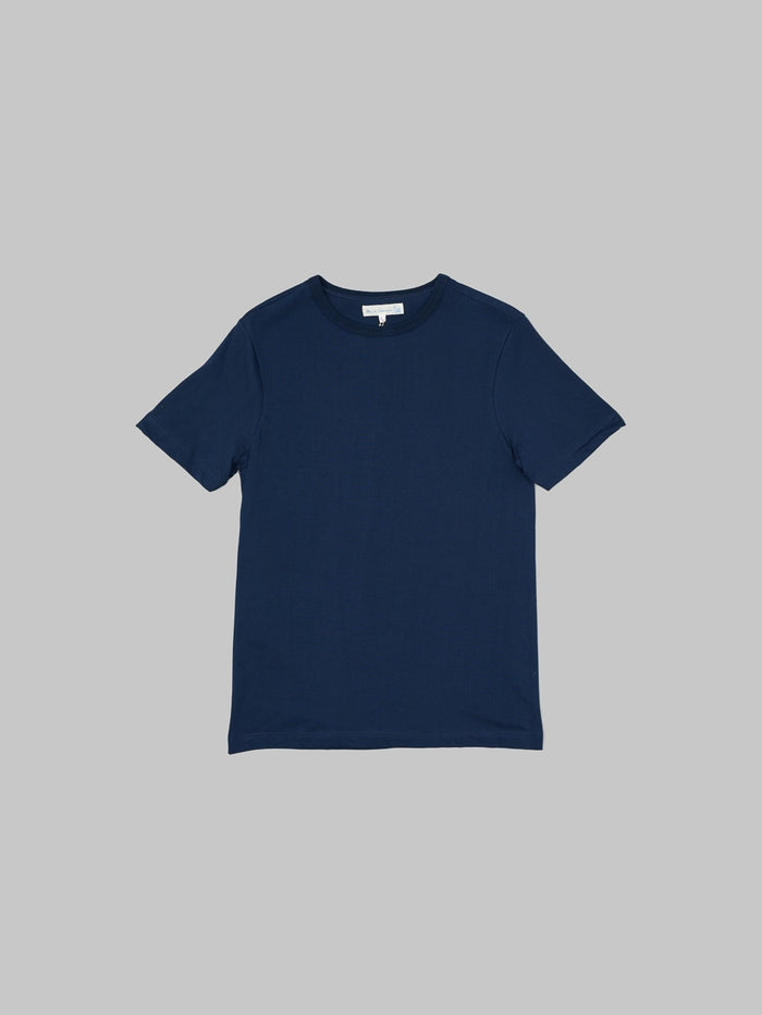 Merz b Schwanen 1950s  Loopwheeled Classic Fit TShirt ink blue front