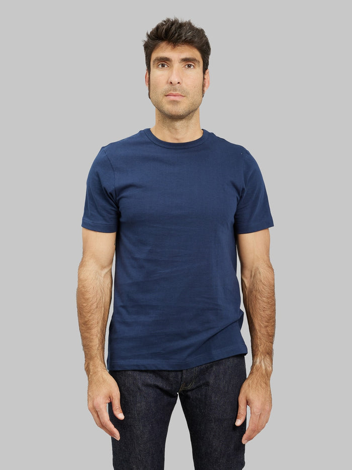 Merz b Schwanen 1950s Loopwheeled Classic Fit TShirt ink blue front fit