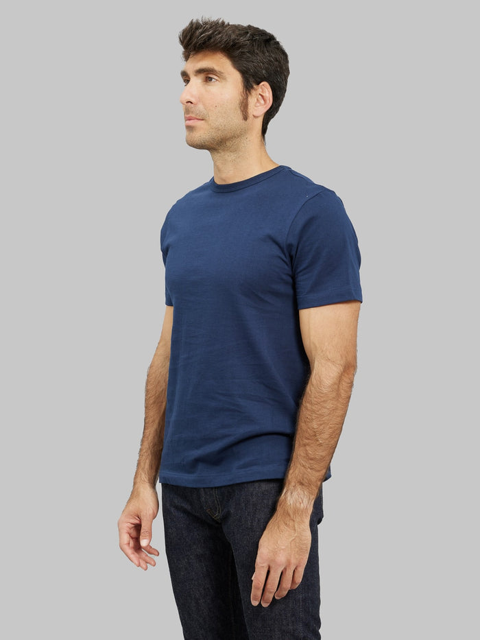 Merz b Schwanen 1950s Loopwheeled Classic Fit TShirt ink blue side fit