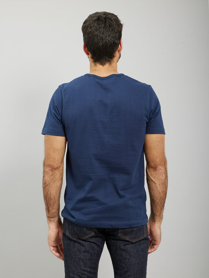 Merz b Schwanen 1950s Loopwheeled Classic Fit TShirt ink blue back fit