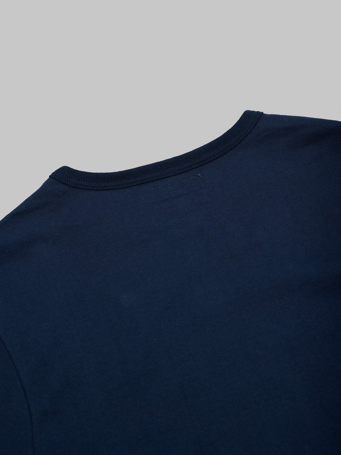 Merz b Schwanen 1950s Loopwheeled Classic Fit TShirt ink blue back collar