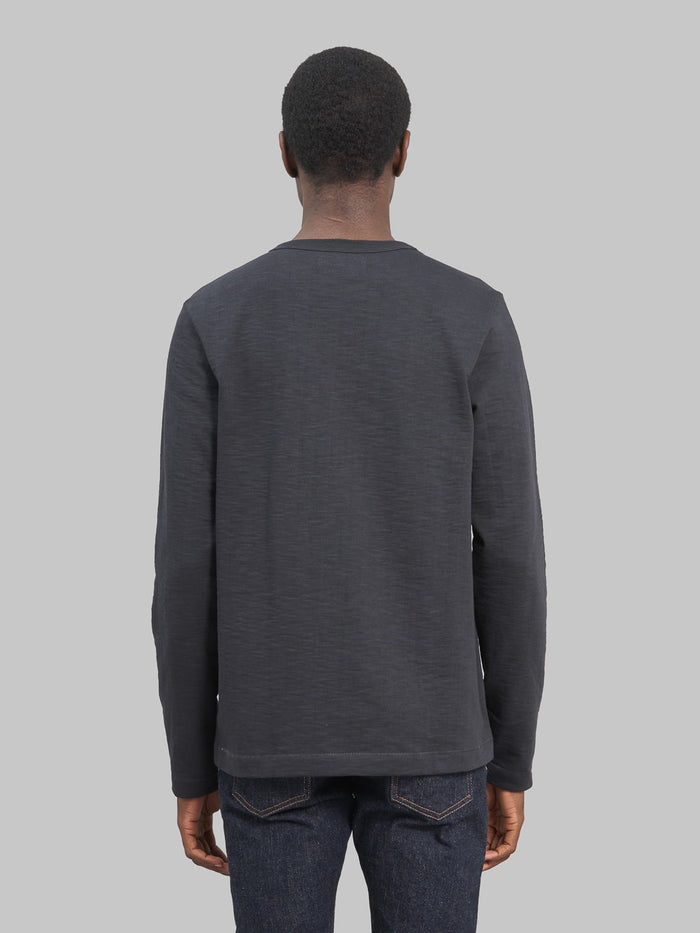 merz b schwanen 2s18 super heavyweight long sleeve loopwheeled tshirt charcoal back