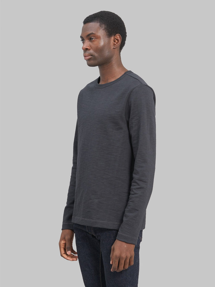 merz b schwanen 2s18 super heavyweight long sleeve loopwheeled tshirt charcoal side