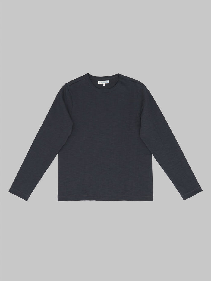merz b schwanen 2s18 super heavyweight long sleeve loopwheeled tshirt charcoal front
