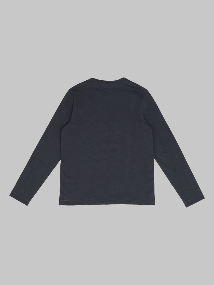 merz b schwanen 2s18 super heavyweight long sleeve loopwheeled tshirt charcoal back