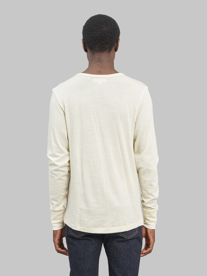 merz b schwanen 2w15ls merino wool long sleeve loopwheeled tshirt nature back