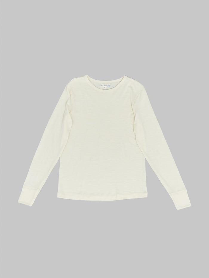 merz b schwanen 2w15ls merino wool long sleeve loopwheeled tshirt nature front