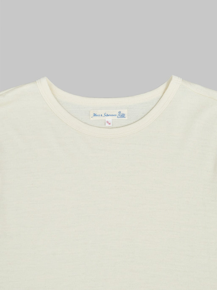 merz b schwanen 2w15ls merino wool long sleeve loopwheeled tshirt nature collar
