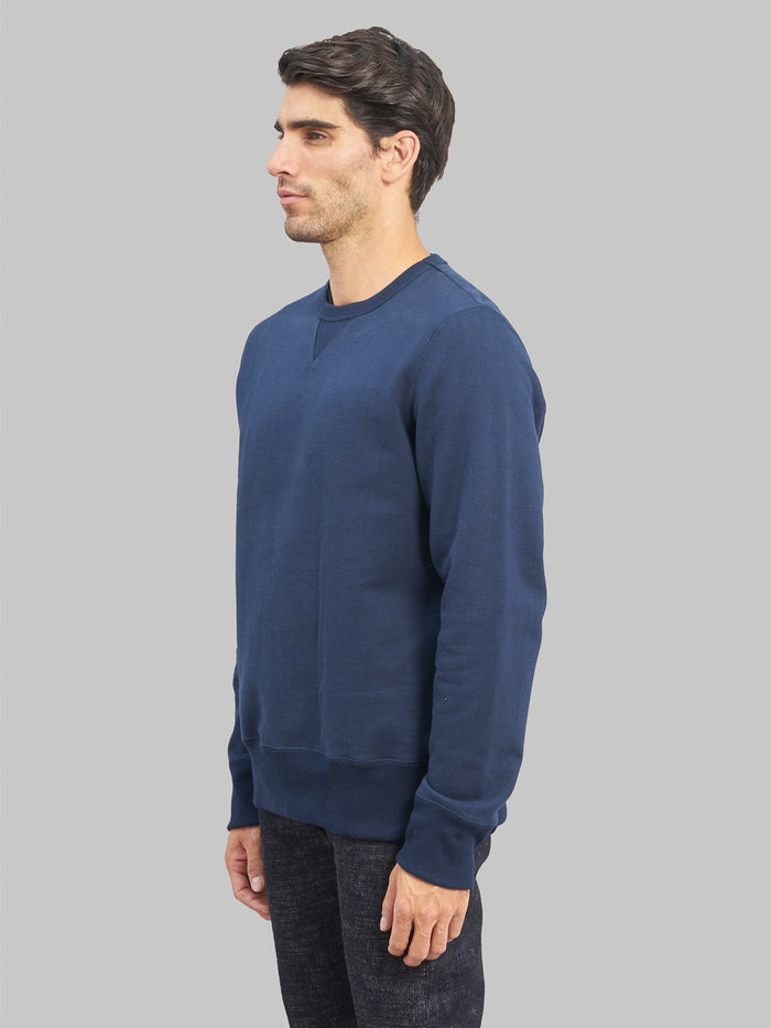 Merz B Schwanen loopwheeled swearshirt heavy ink blue side fit