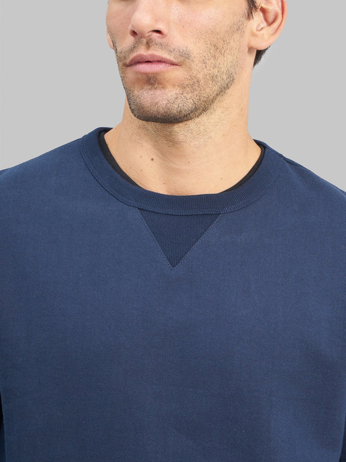 Merz B Schwanen loopwheeled swearshirt heavy ink blue chest fabric