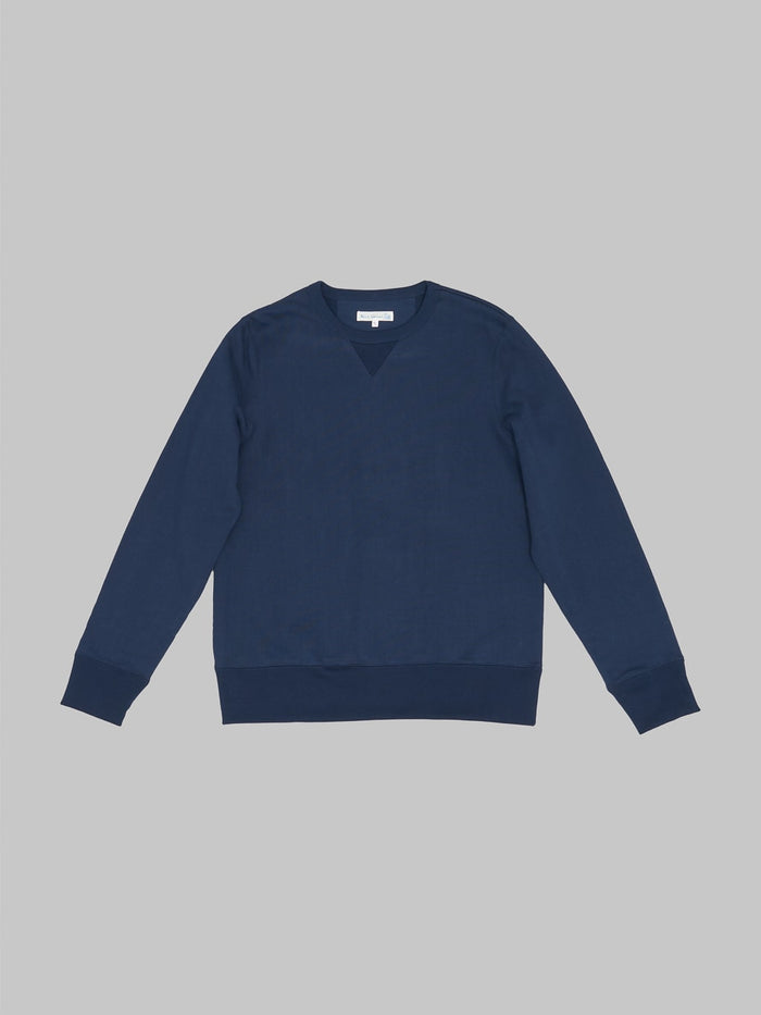 Merz B Schwanen loopwheeled swearshirt heavy ink blue front view
