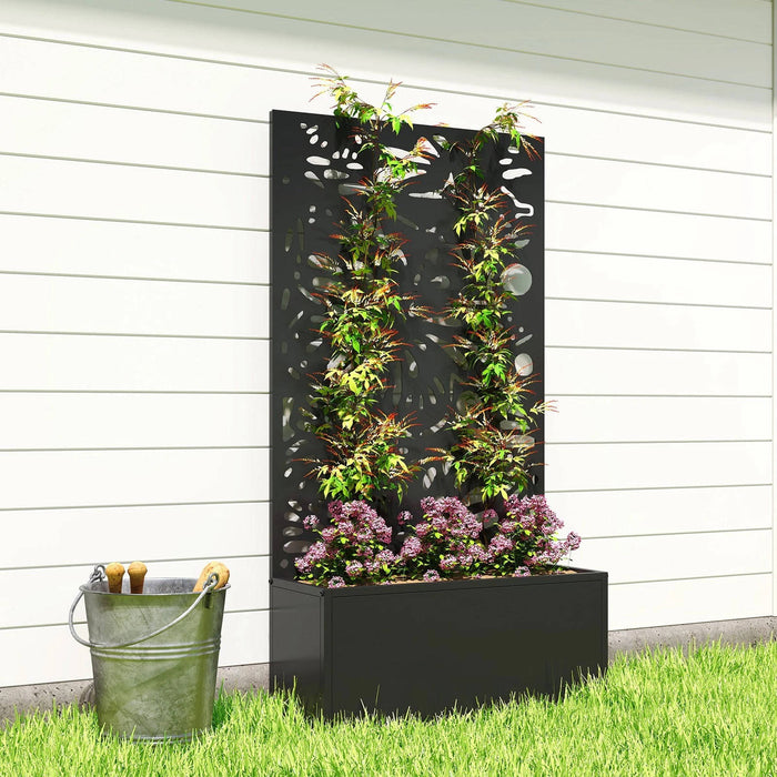 Metal Raised Garden Bed With Trellis