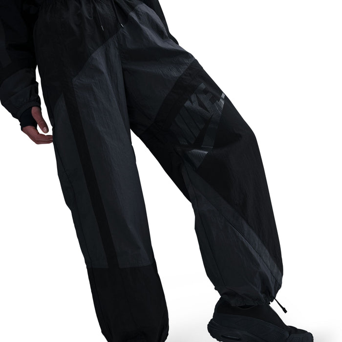 Mid-Rise Loose Woven Open-Hem Pants