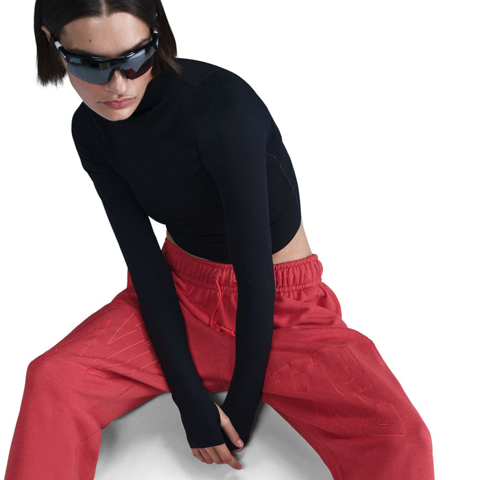 Mid-Rise Oversized Open-Hem French Terry Pants