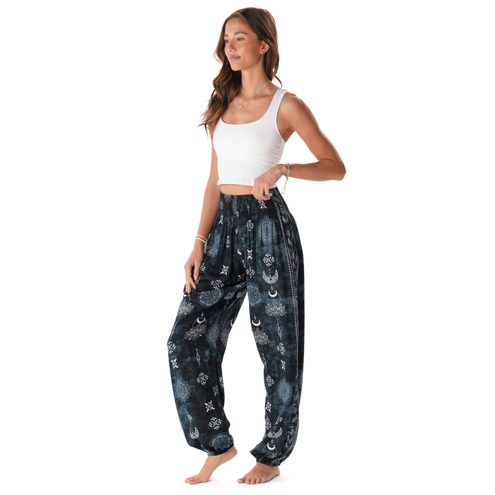 Midnight Lotus Moon Harem Pants, side