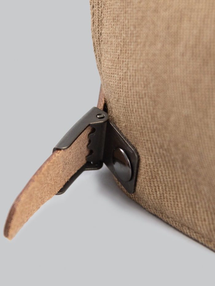 mighty shine flip cap c twill beige metal strap slider