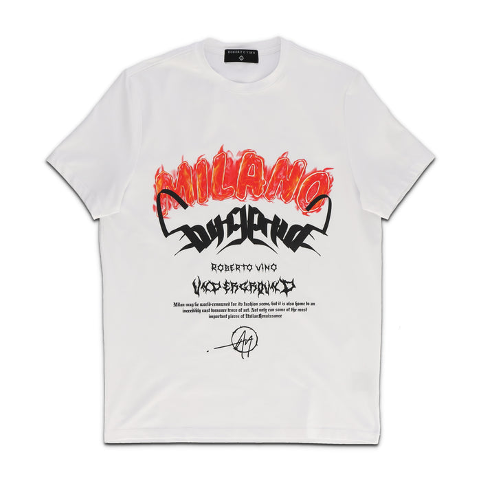 Milano Flame RV Cracks T shirt White