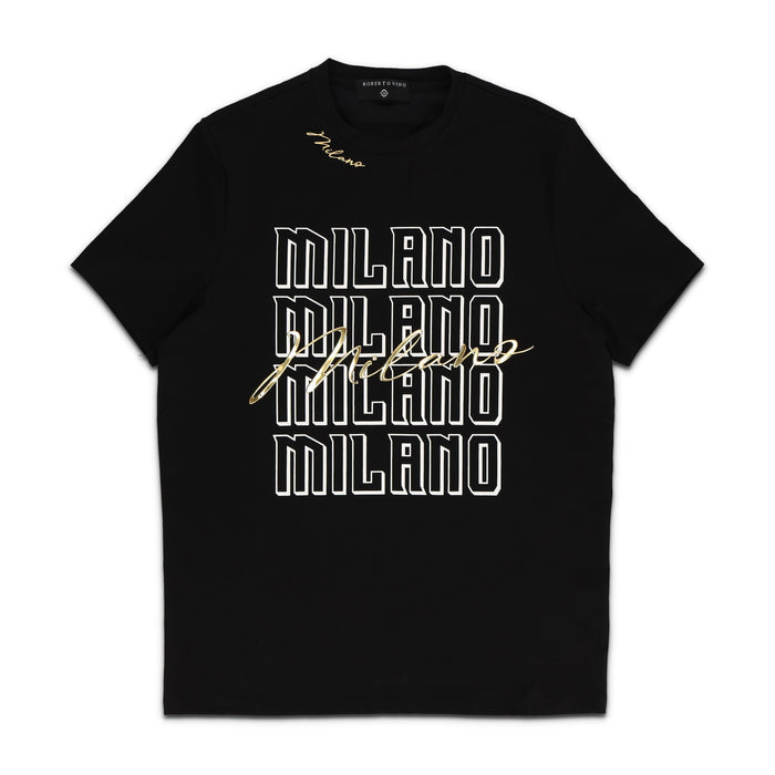 Milano Front RV Cracks T shirt Black