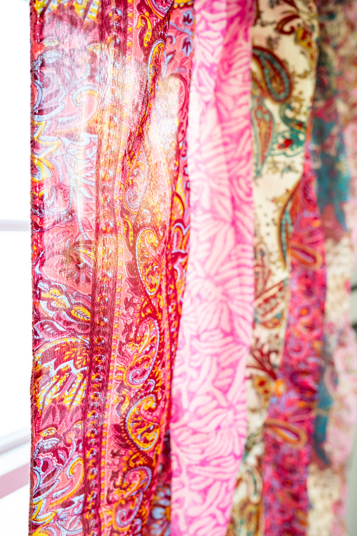 Boho Floral Curtain in Pink