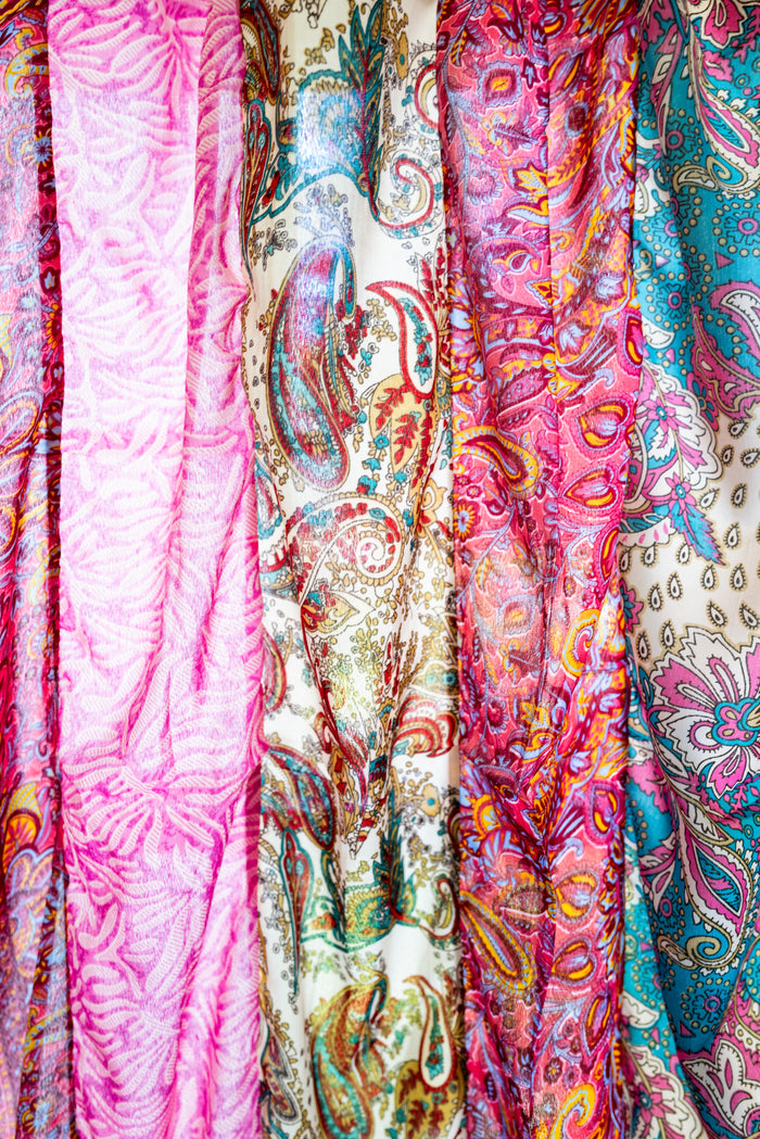 Boho Floral Curtain in Pink