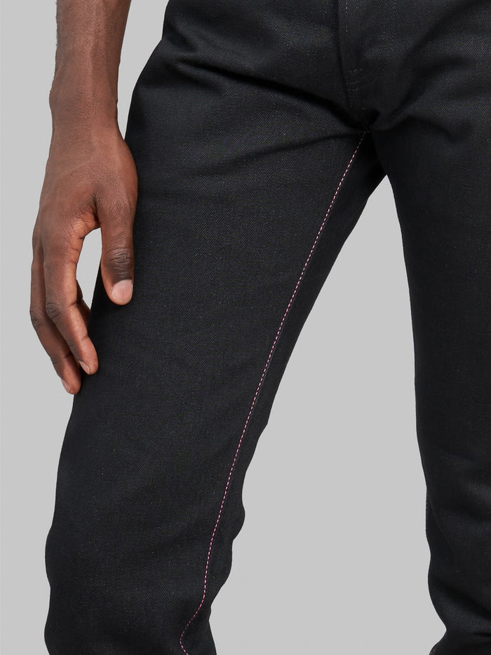 Momotaro 0306B Black x Black Tight Tapered Jeans  inseam