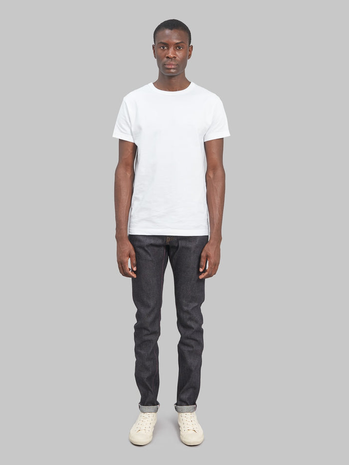 Momotaro 0405 12oz high Tapered Jeans model front fit