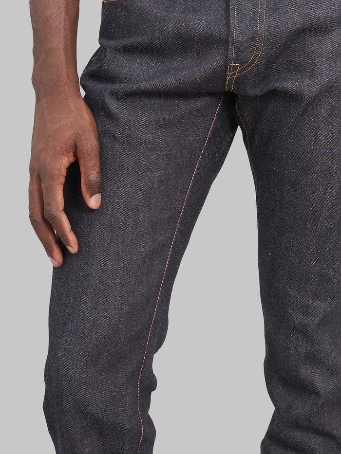 Momotaro 0405 12oz high Tapered Jeans  pink inseam