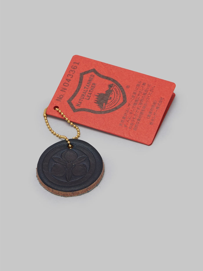 Momotaro AS 58 Natural Indigo Dye Bens Leather Belt kamon keyring