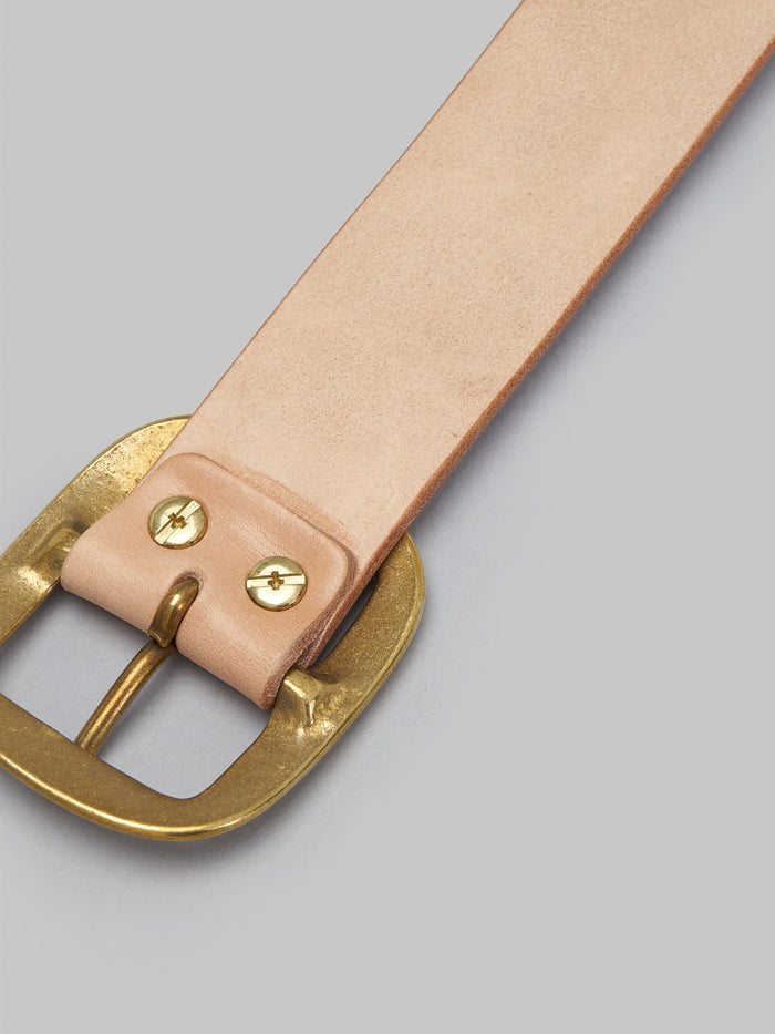 Momotaro AS 58 natural Bens Leather Belt brass buckle