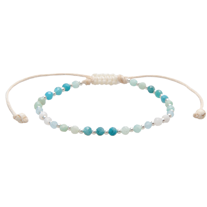 Moon & Sea 3mm Healing Bracelet, flat lay