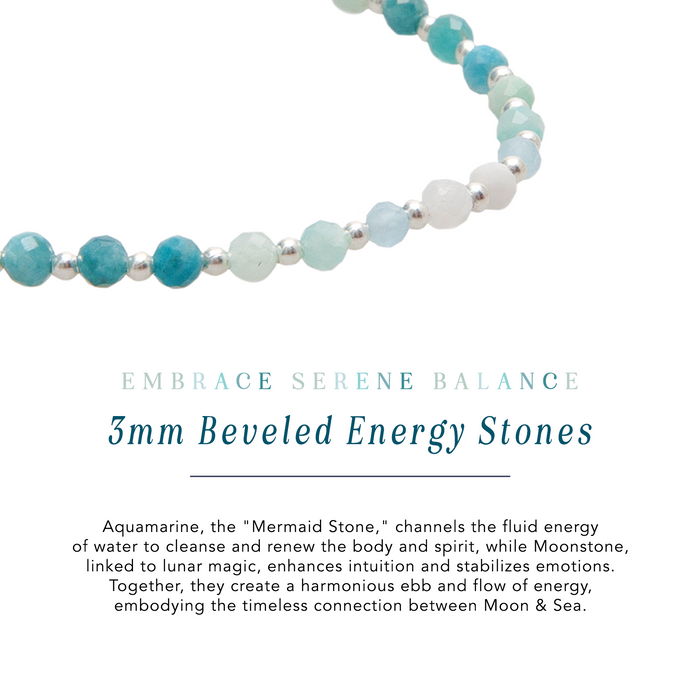 Moon & Sea 3mm Healing Bracelet, beaded detail