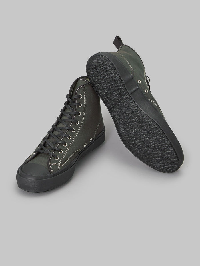 Moonstar Hi Basket Vulcanized  Rubber Charcoal Sneakers made in japan