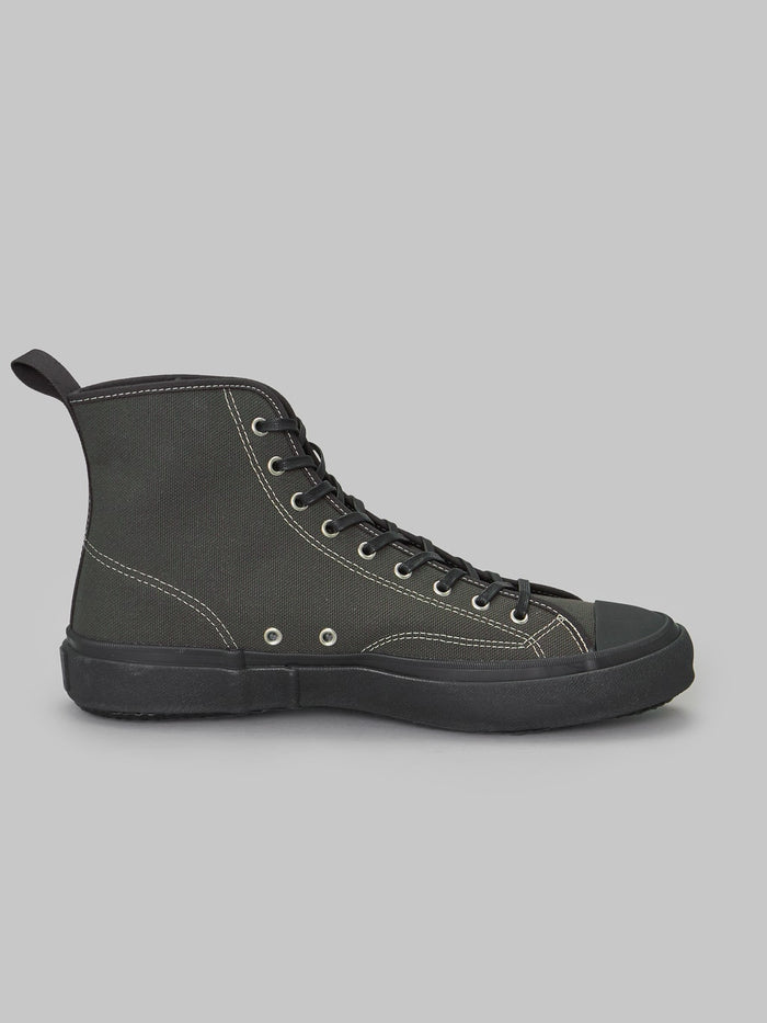 Moonstar Hi Basket Vulcanized  Rubber Charcoal Sneakers ventilation side holes