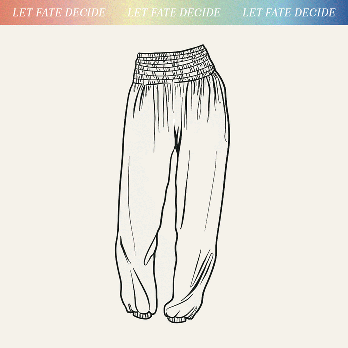 Mystery Harem Pants, line drawing