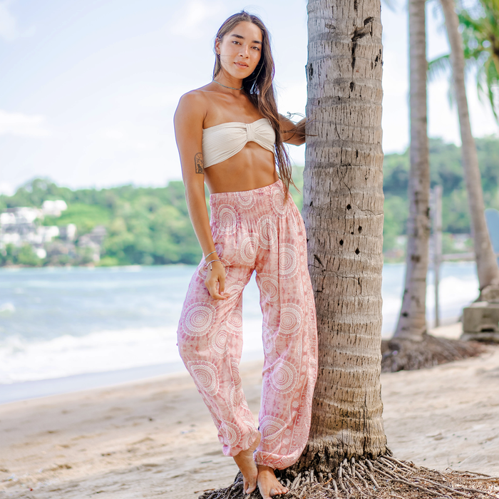 Mystery Harem Pants, worn on the beach