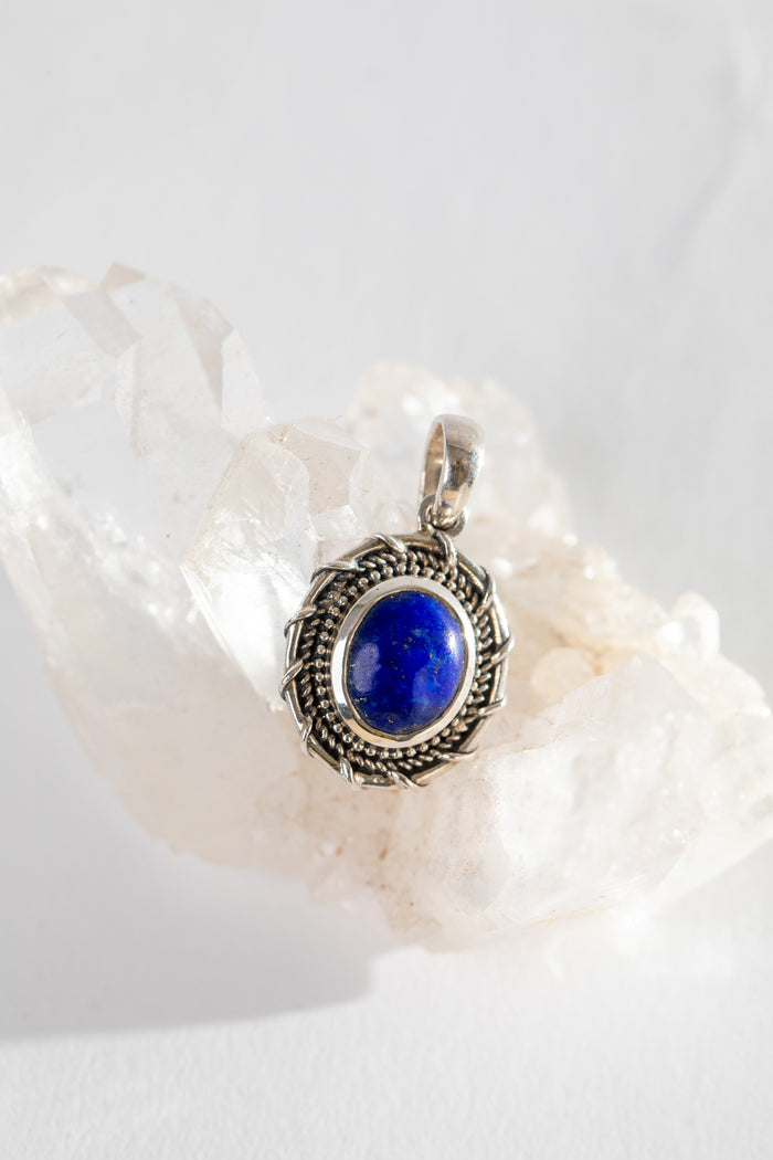 Nautical Rope Sterling Gemstone Pendant