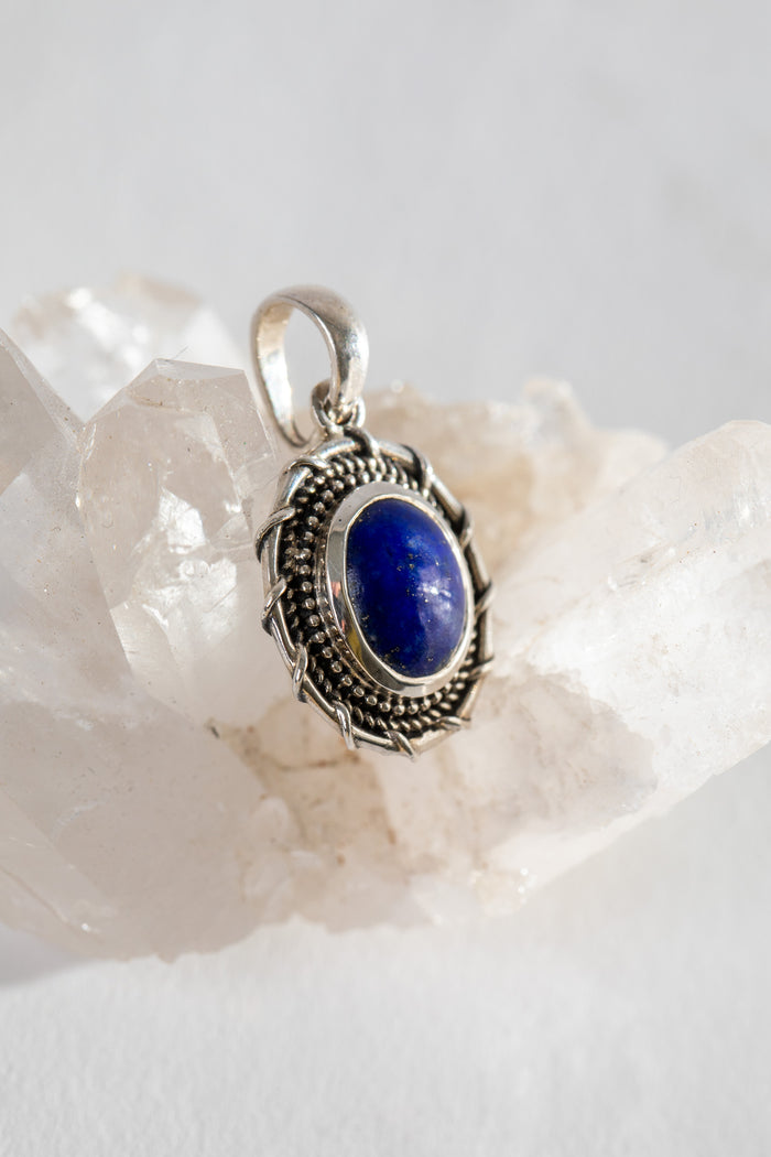 Nautical Rope Sterling Gemstone Pendant