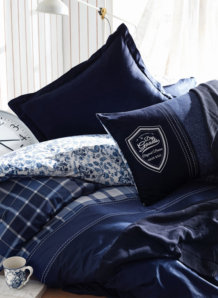 Navy Ships Duvet Cover Set | Dark Blue