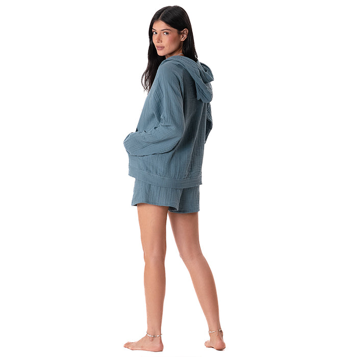 New Moon Blue Baja Pullover, back