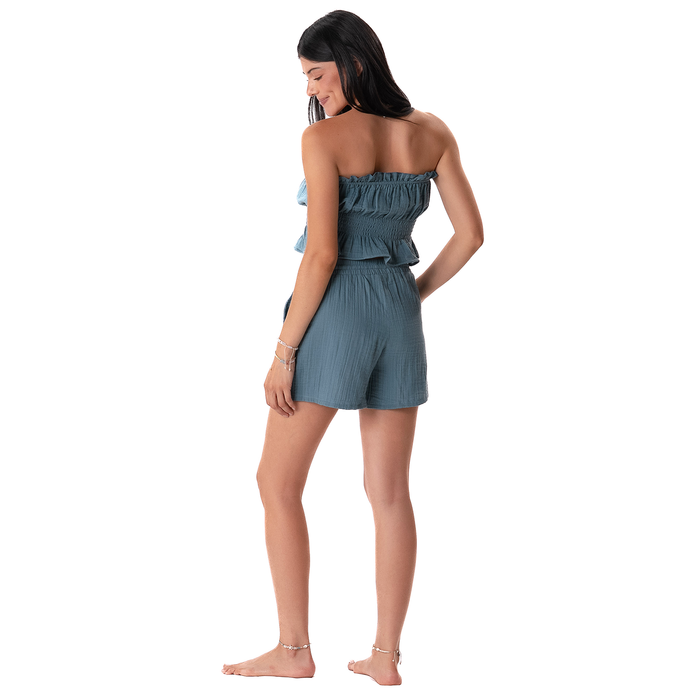 New Moon Blue Cabana Shorts, back