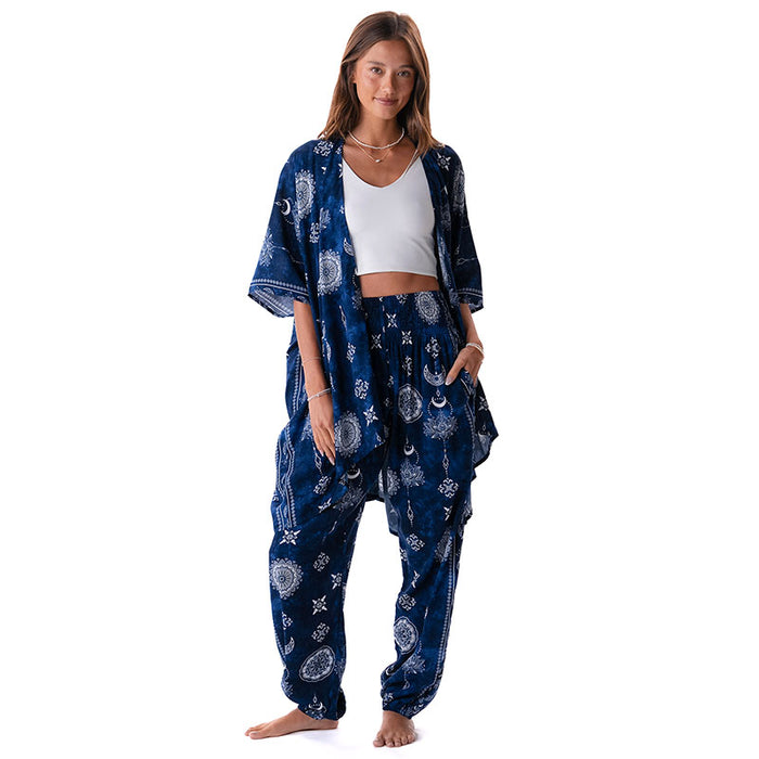 Nightfall Blue Lotus Moon Lounge Set, front