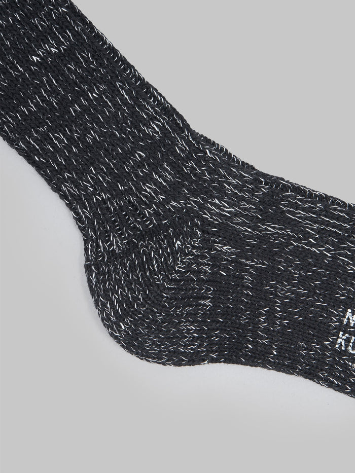 Nishiguchi Kutsushita Hemp Cotton Socks Black Heel