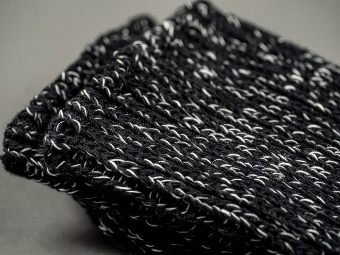 Nishiguchi Hemp Cotton Ribbed Socks Black