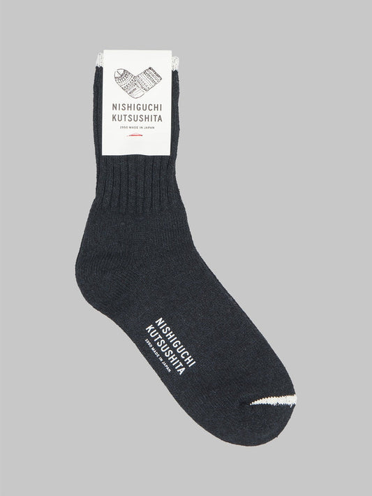Nishiguchi Kutsushita Silk Cotton Socks Black Japan Made