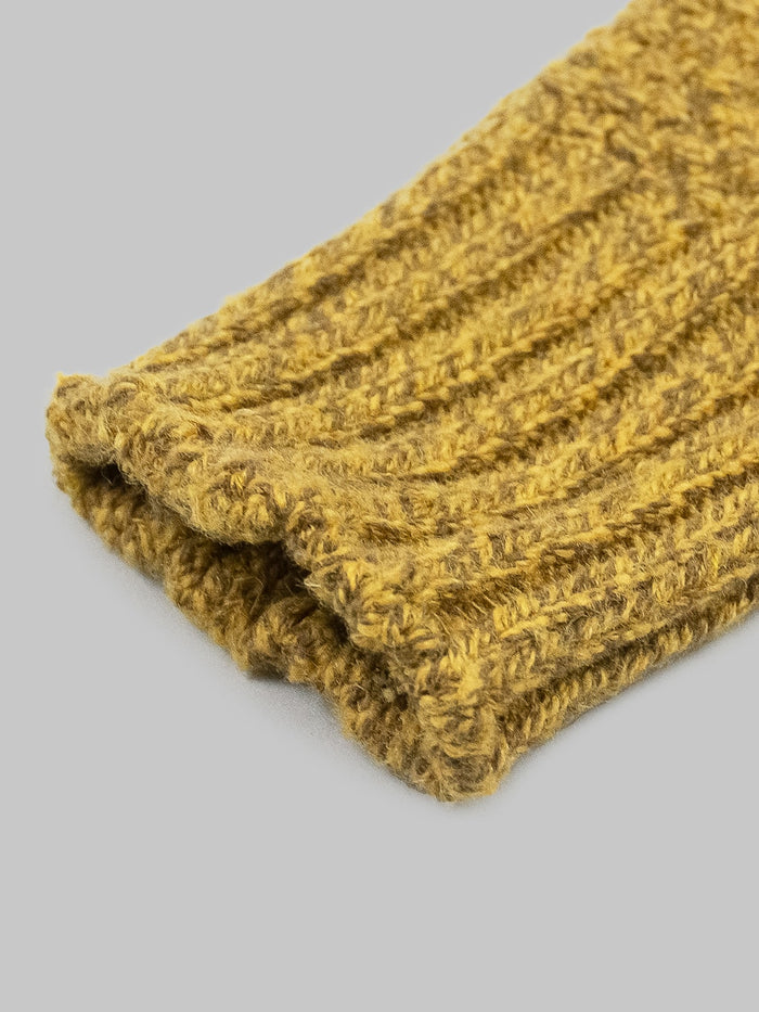 nishiguchi kutsushita boston wool cotton boot socks mustard elastic band