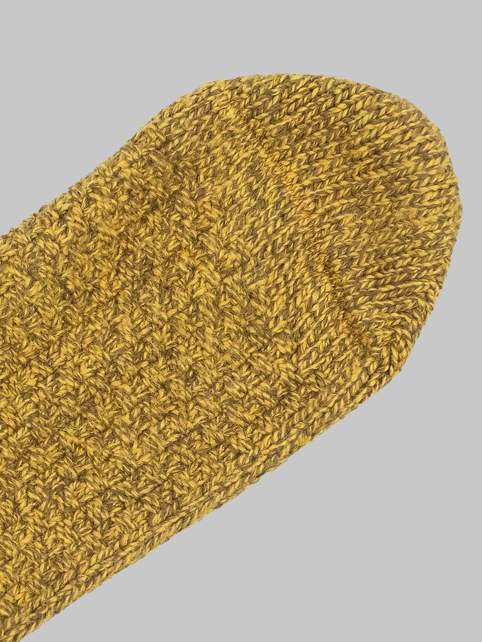 nishiguchi kutsushita boston wool cotton boot socks mustard toe